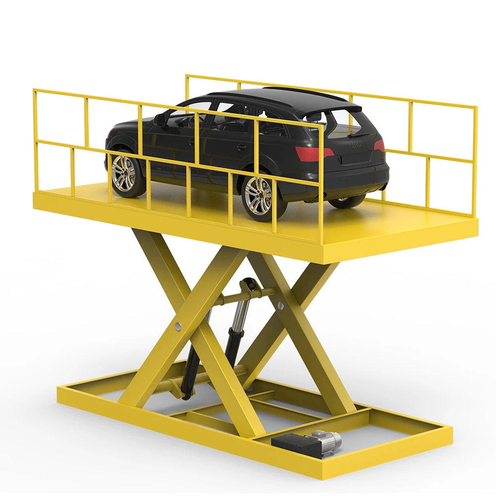 Deposit Price Heavy Duty Scissor Car Lift Flush Floor Installation Low Clearance Garage Hydraulic System Stable Lifting