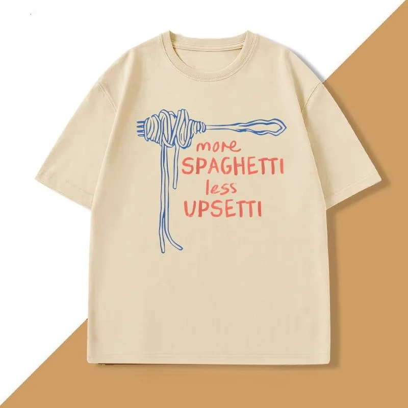 Spaghetti T Shirt Funny Food T-Shirt Foodie Food Humor Printed Tshirt Cotton Short Sleeve Fast Shipping Pure Cotton Tees Clothes