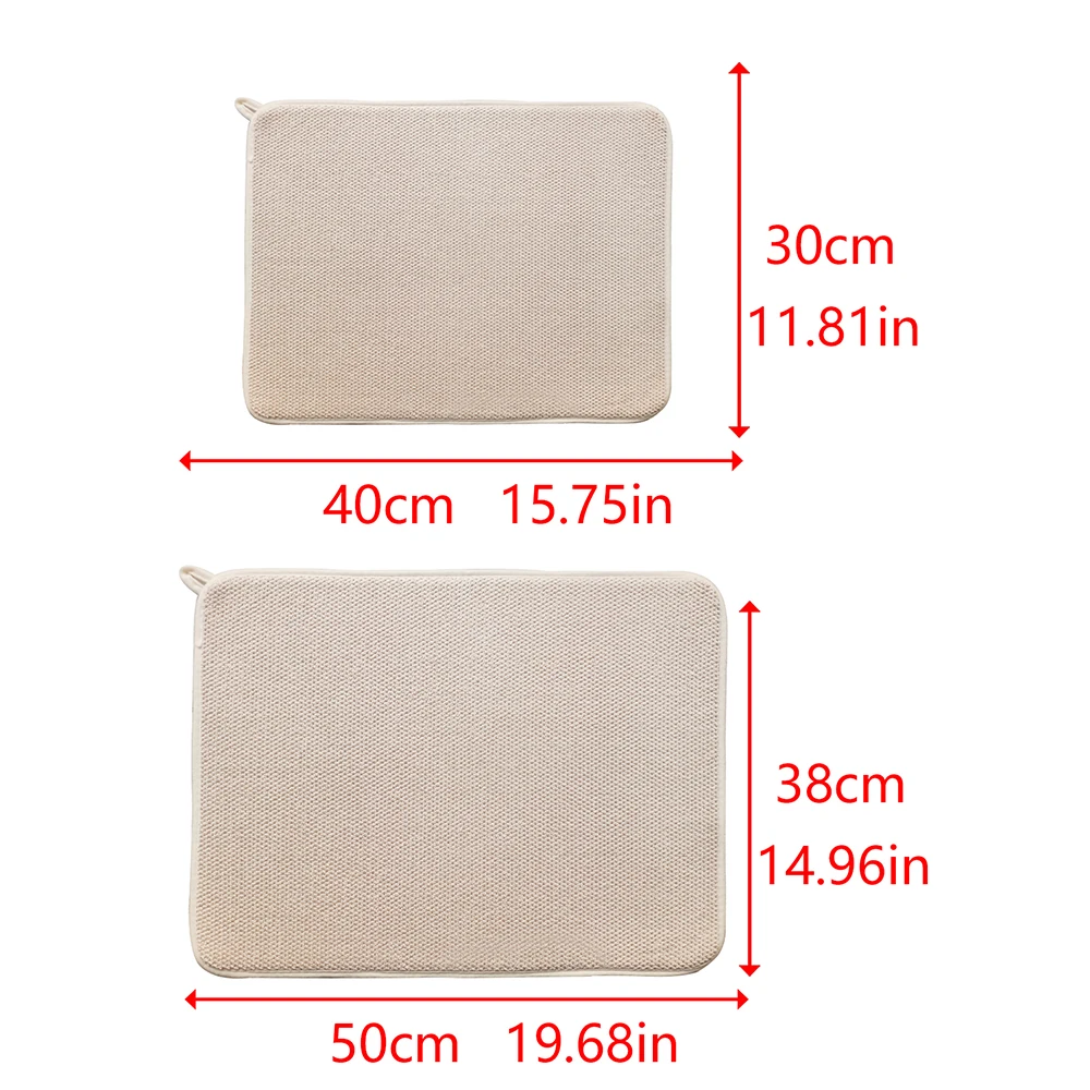 45x60CM Solid Color Dish Mat Microfiber Kitchen Mats Breathable Cushion Pad Tableware Absorbent Placemat for Table Accessories