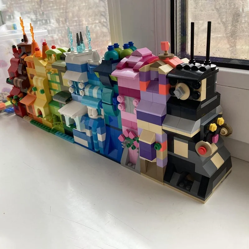 761 pçs moc arco-íris casas parte 2 modelo clássico blocos de construção arquitetura montar presentes natal brinquedos diy criativo crianças