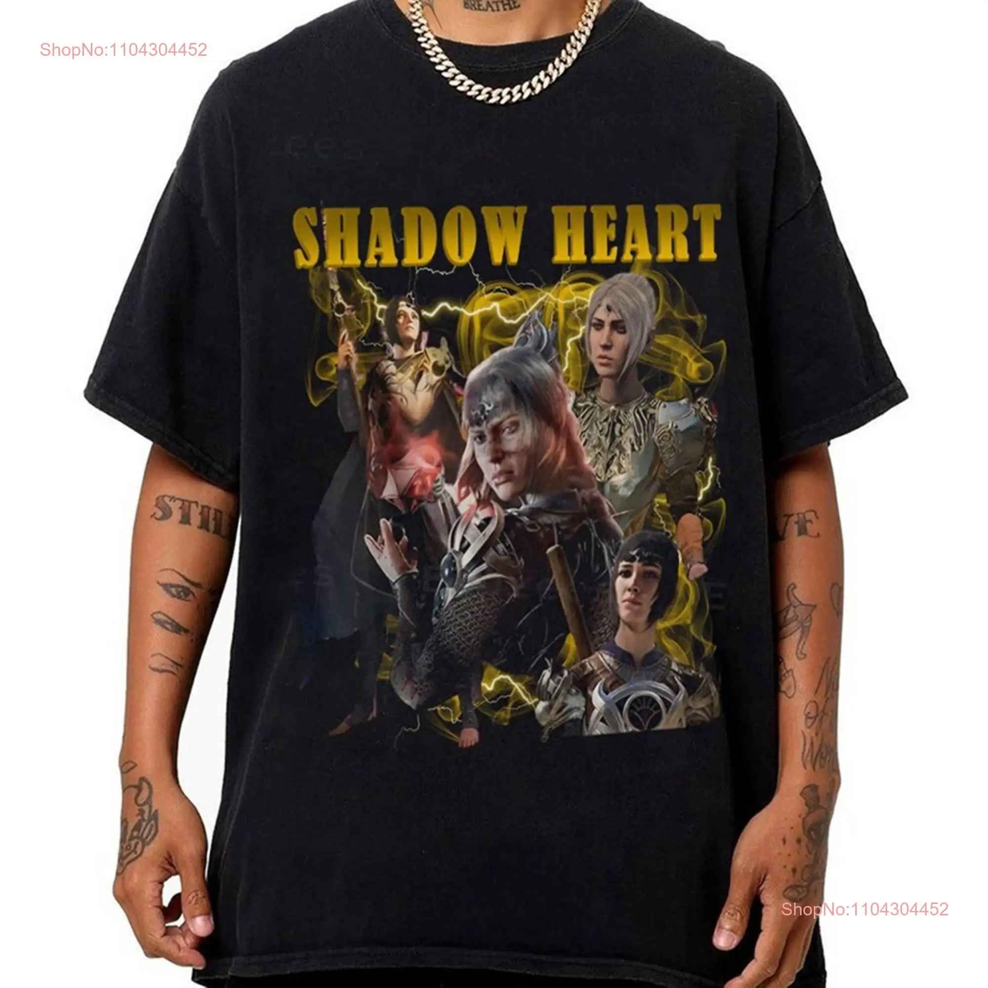 ShadowhearT T Shirt Vintage Homage Baldur s Gate 3 long or short sleeves