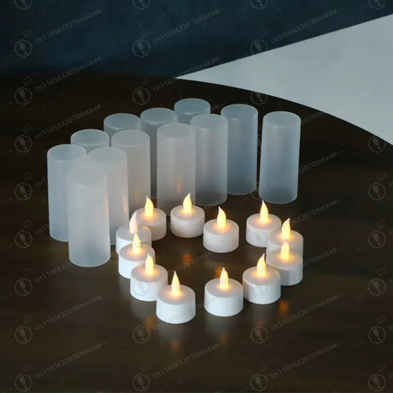 

12-Piece remote control charging candle light: flameless LED light, home/Christmas/wedding decoration, full of atmosphere!