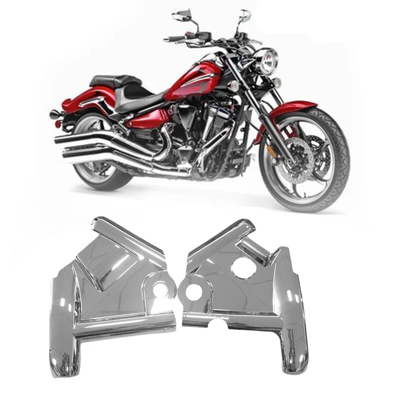 A80X-Motorcycle Accessories 1Pair Front Fork Upper Frame Chrome Neck Covers For V-Star XVS1100A XVS1100AW 1999- 2011