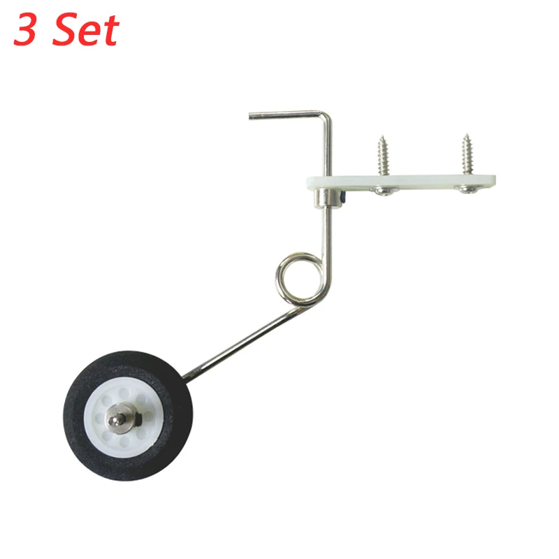 3 Set 40-60 Class Tail Wheel Assembly Kit  Fiber Glass Bracket Wheel Steering System Electric Fixed Aircraft Tail Wheel 25MM DIY