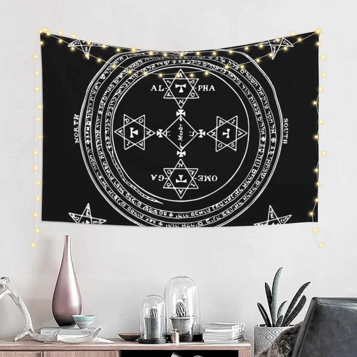 SUMMONING CIRCLE - WHITE / BLACK Tapestry Home And Comfort Decor Decor For Room Tapestry