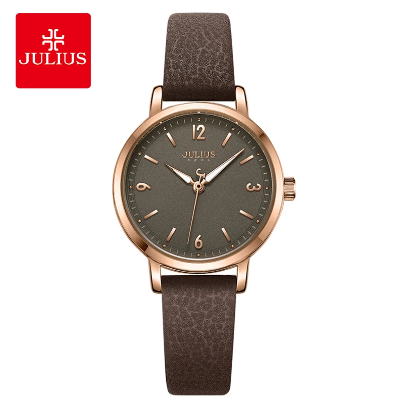 Julius Fashion Watches Luminous Trendy Simple Slim Belt Waterproof Quartz Watch for Women Gifts For Woman 1070