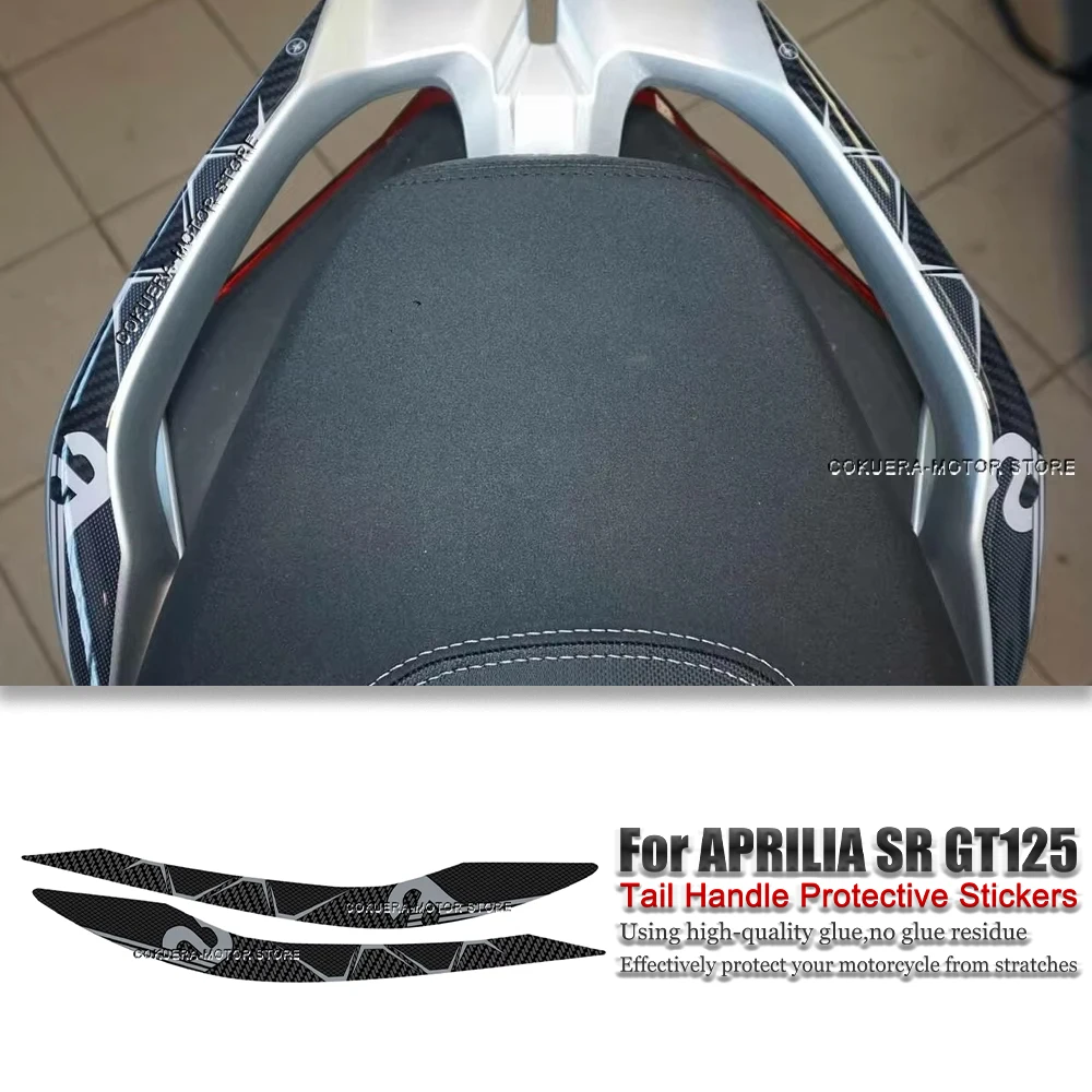 For Aprilia sr gt 125 Motorcycle Accessories Motorcycle Tail Handle Protection 3D Sticker Waterproof Decorative Sticker