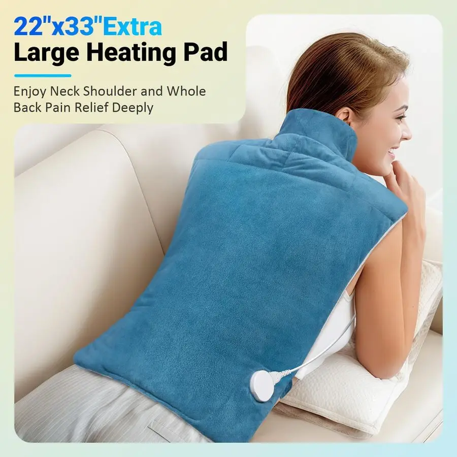 

Upgraded Heating Pad for Back Neck Shoulders Deeper Pain Relief, 22x33 Large Weighted Electric Heat Pad, Gifts for Women Men, Sa