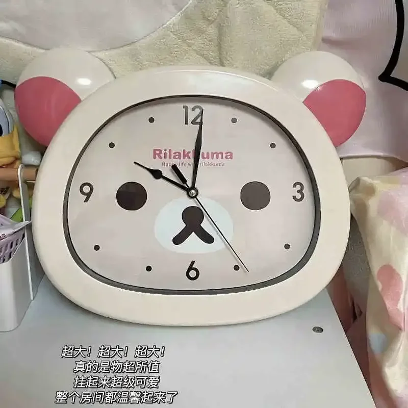 

Kawaii Rilakkuma настенные часы милые креативные настольные украшения мультяшные украшения для гостиной на стене подарок на новоселье