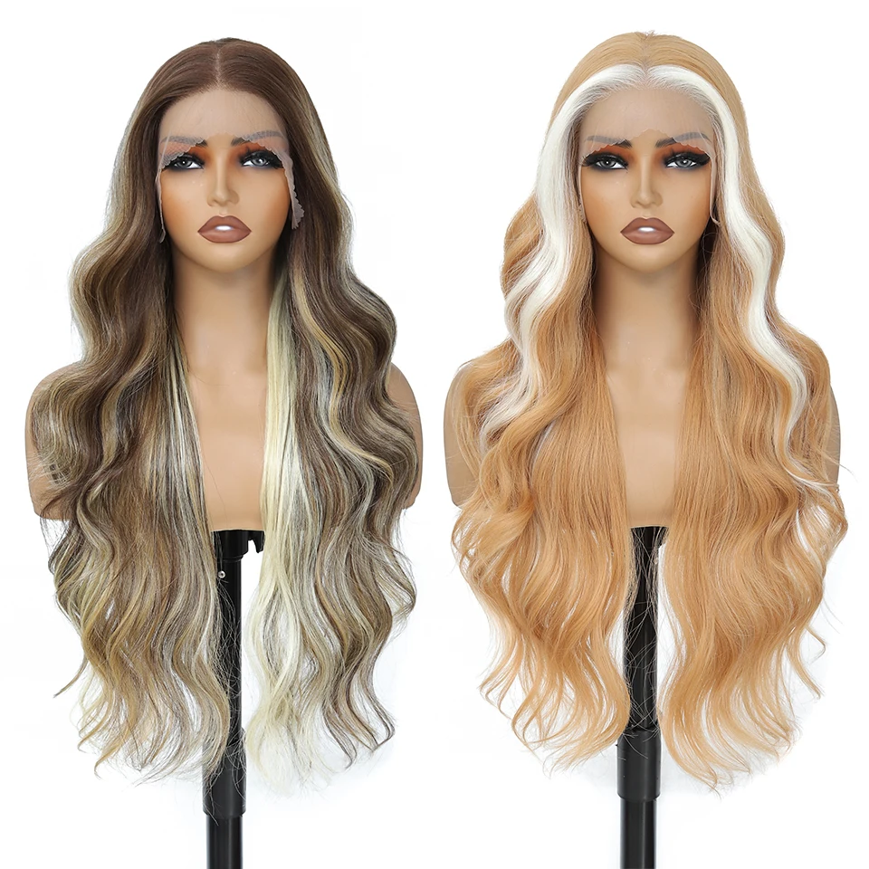 Blonde Synthetic 13*4 Lace Frontal Wigs For Women 30\