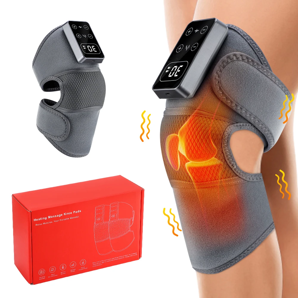 

Cordless Electric Knee Protection Massager 3 Vibrations 5 Heating Levels Warm Compress Shoulder Elbow Massage Support Brace Join