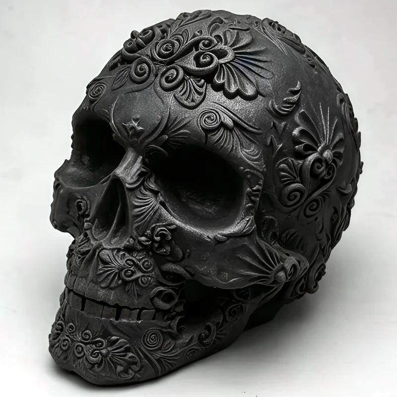 Exquisite pattern skull silicone mold DIY production candle resin handicraft mold