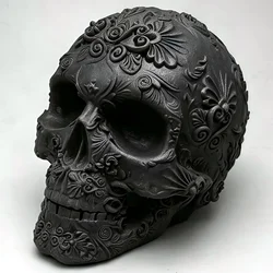 Exquisite pattern skull silicone mold DIY production candle resin handicraft mold