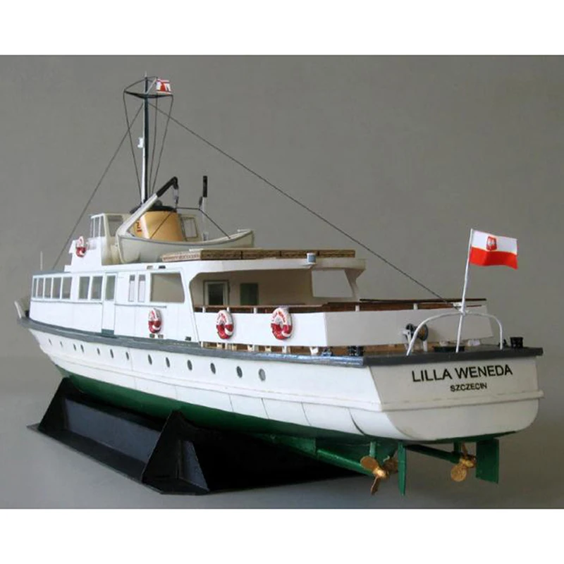 1Pc 1:100 Polen Ferry Ship Fijne 3D DIY Papieren Kaart Modelbouwsets Realistische Kustvloot Puzzel Collectible Decor