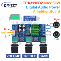 DIYTZT XH-M567 TPA3116 D2 Dual-channel Stereo High Power Digital Audio Power Amplifier Board Audio Power Amplifier Board 80W*2