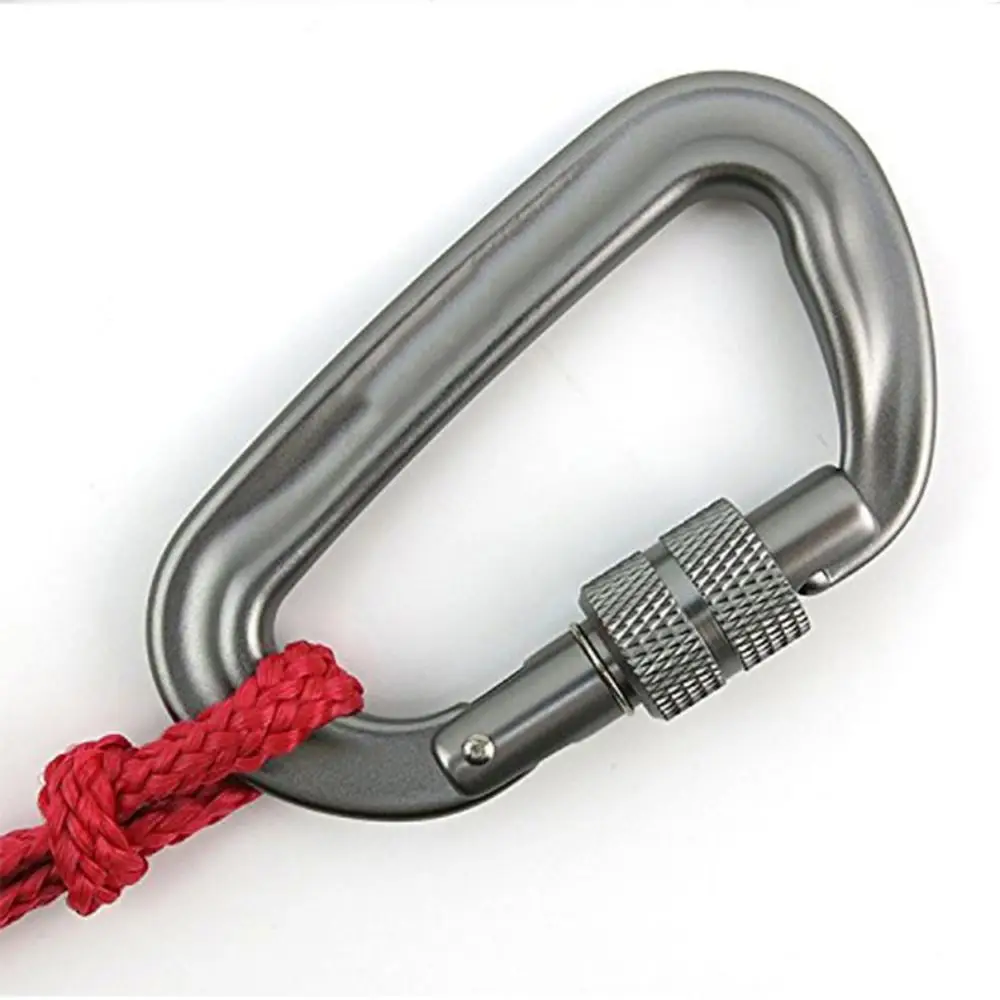 New 12KN Professional Safety Carabiner 10 Colors Aluminum Climbing Buckle D Shape Key Hooks Mountaineering Protective Equipment