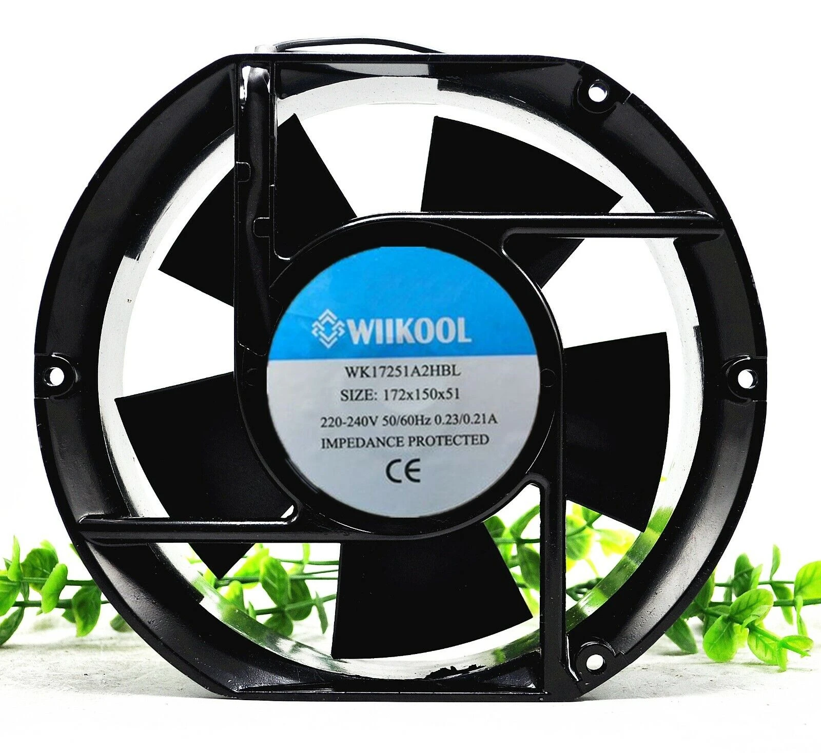 

Server Cooling Fan WK17251A2HBL AC 220/240V 0.23/0.21A 50/60Hz 172x150x52mm 2-Wire