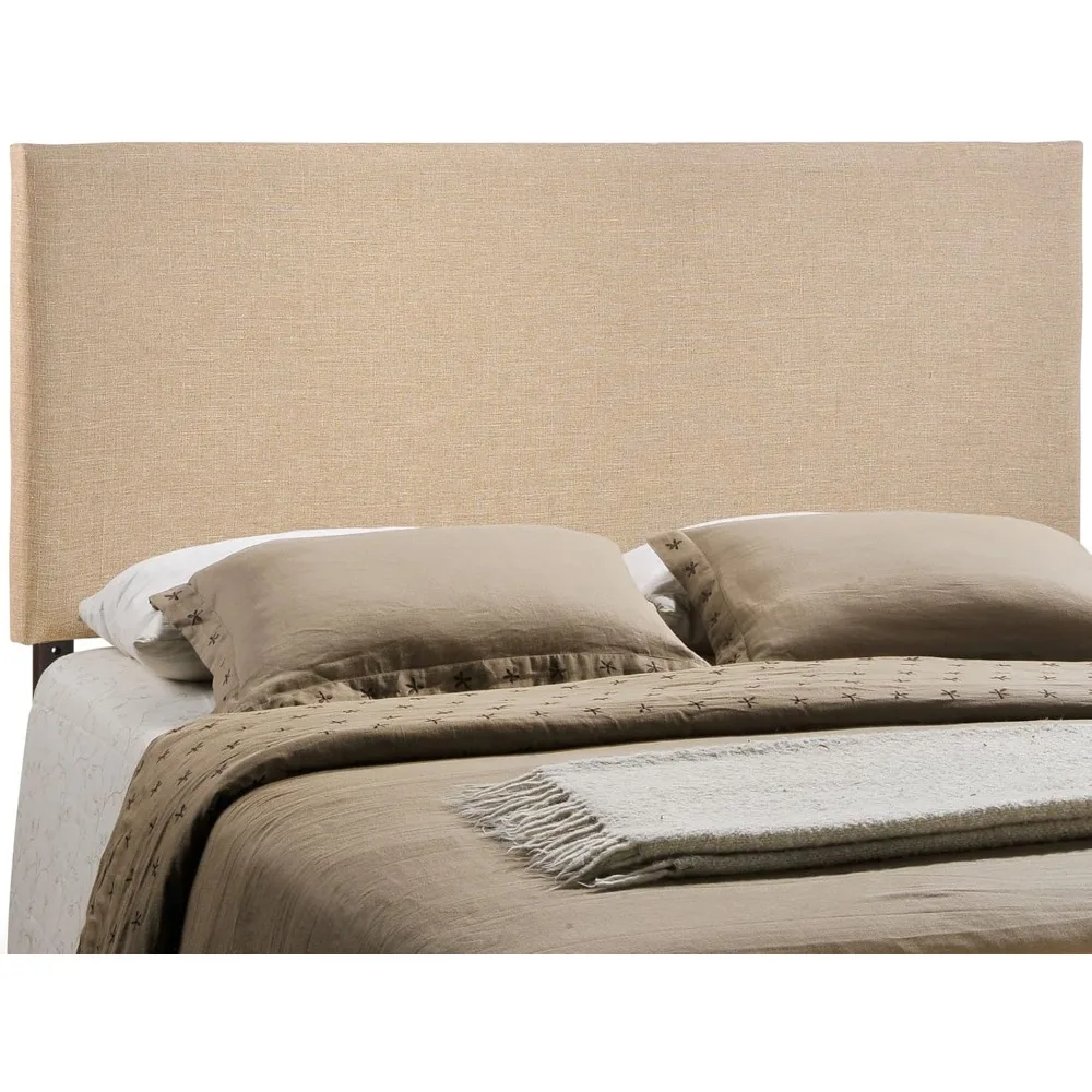 لوح رأس كوين منجد من قماش الكتان في المقهى #6