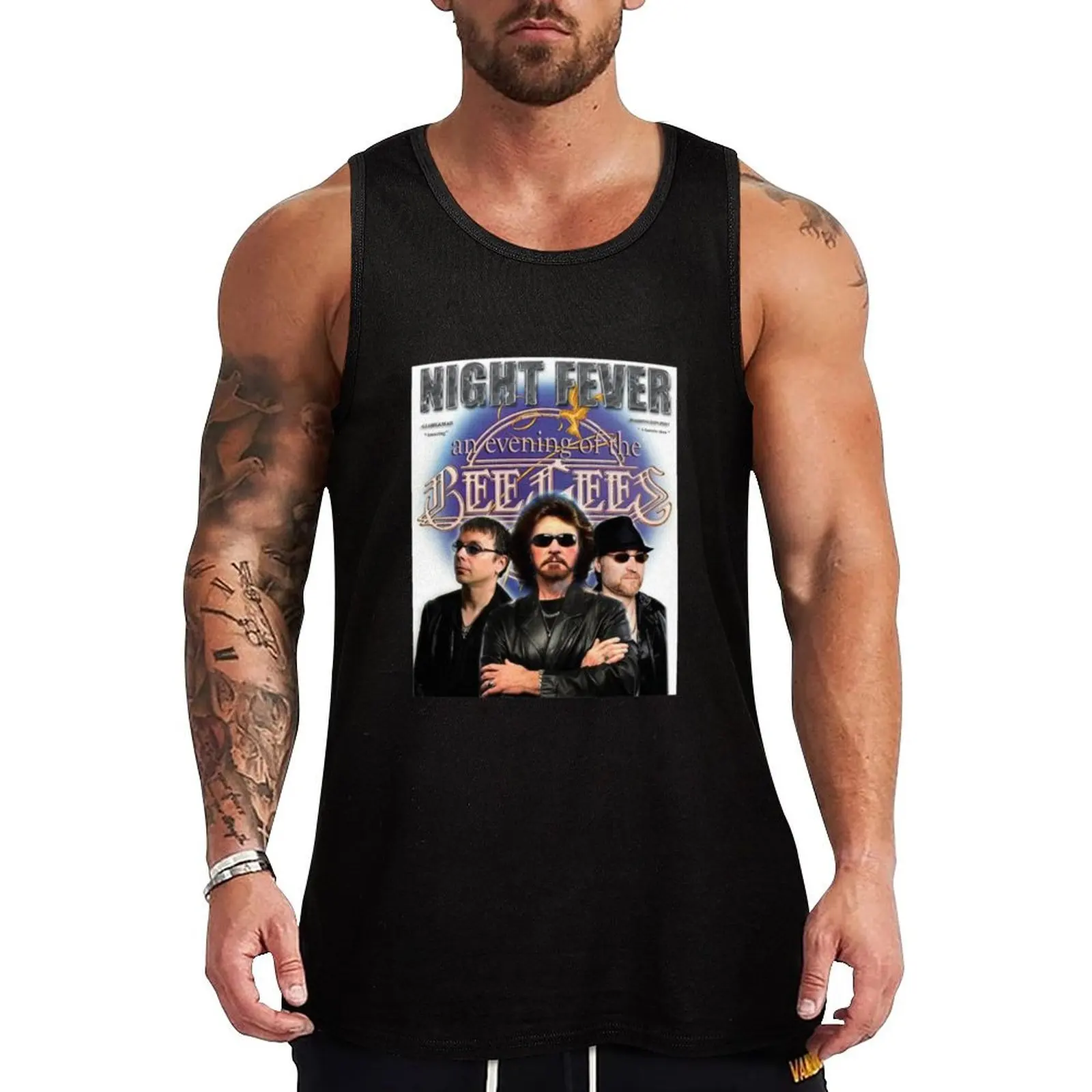 Graphic Design of Bee Gees Band - Night Fever Legend Music Tank Top gym t shirt men Men's cotton t-shirt t-shirts man