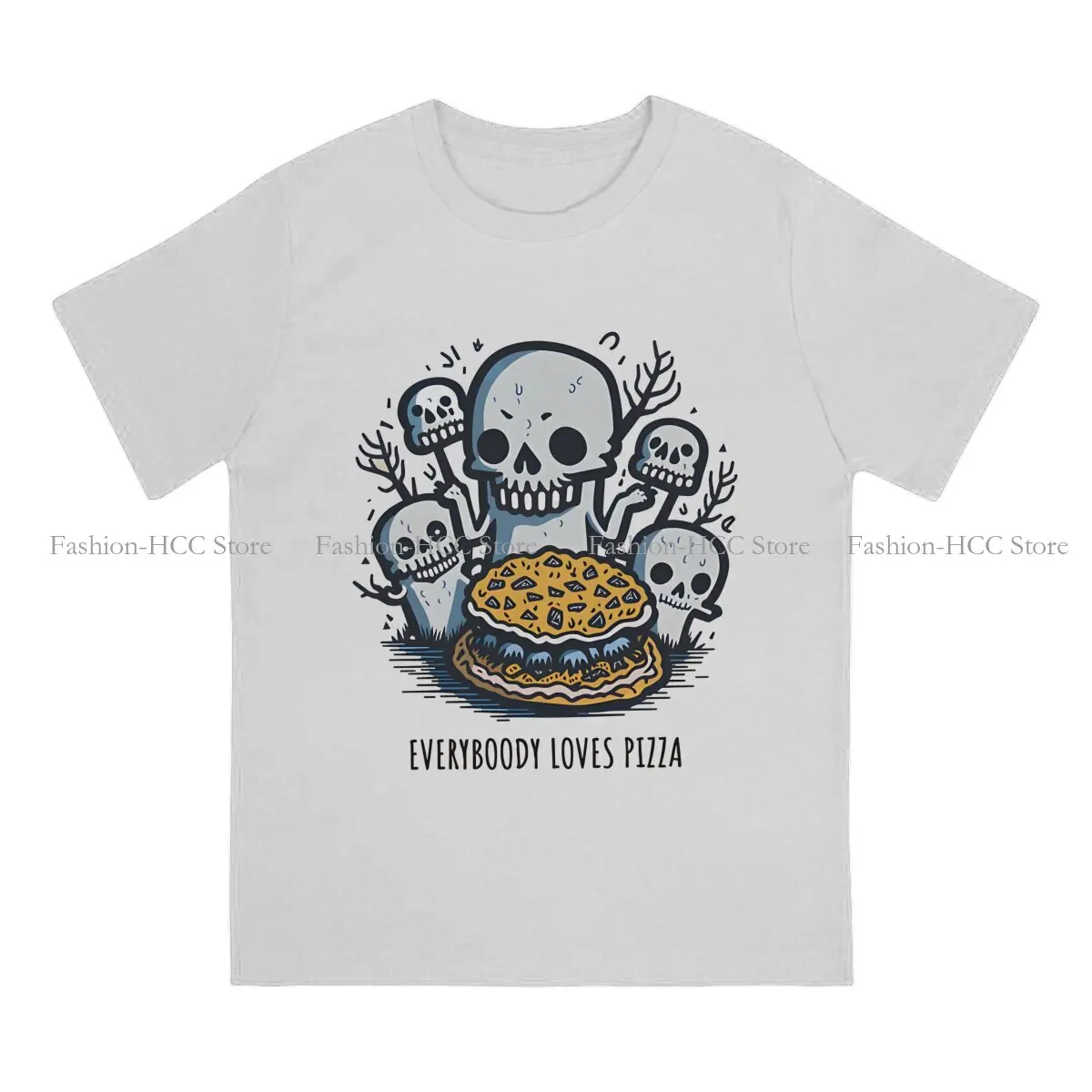 Boo Ghost Everyboody Loves Pizza Tower Cartoon T Shirt Fashion O-Neck TShirt Harajuku Clothing Polyester