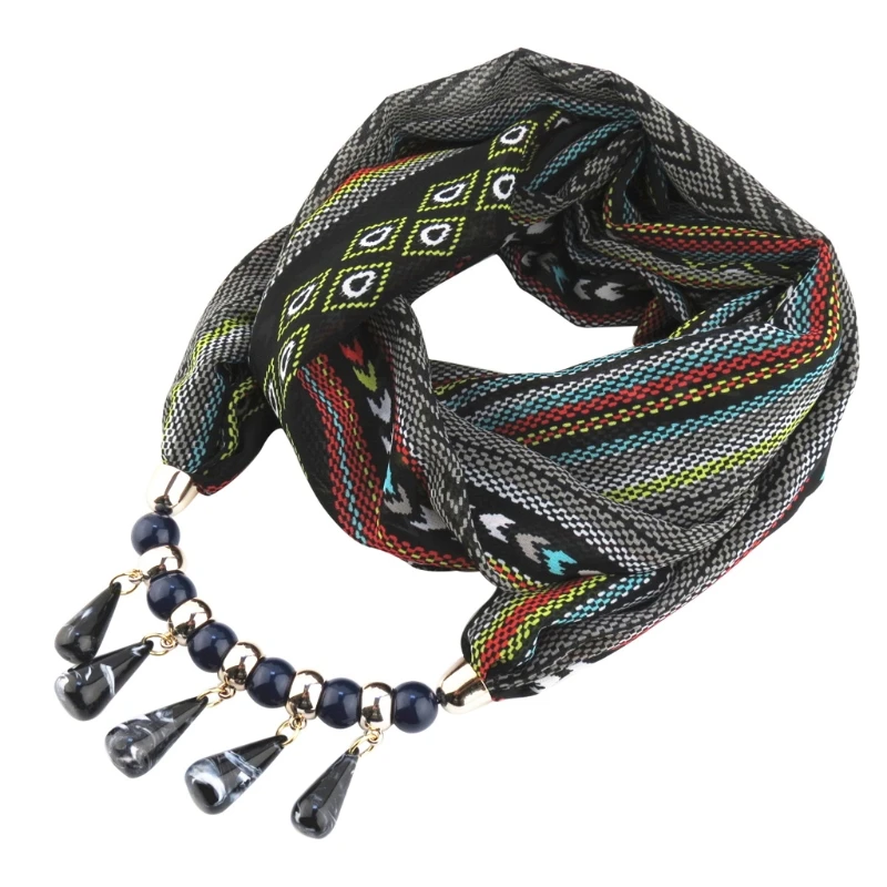 2023 New Fashion Bohemian Ethnic Jewelry Pendant  Scarf Necklace For Women