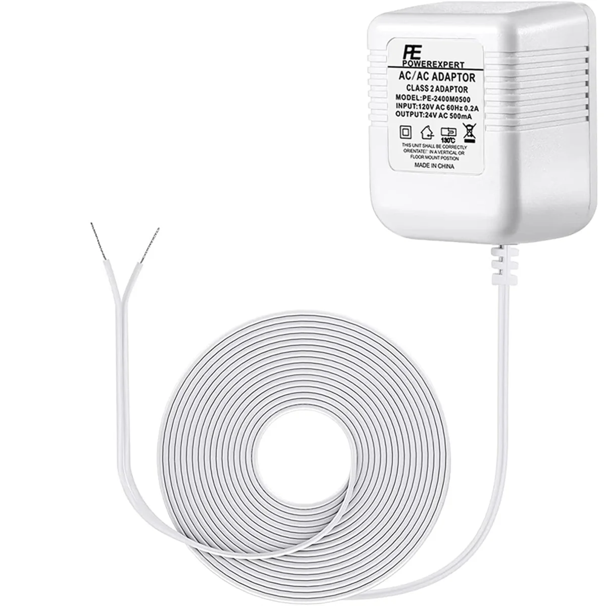AA98 도어벨 트랜스포머 24V 어댑터 (링 비디오 도어벨용), 16.4피트 길이 C형 전선 전원 공급 장치, 대부분의 비디오 도어벨 (미국용)