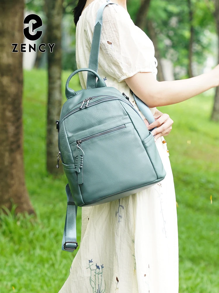 

Женский рюкзак Zency из натуральной кожи, простая дорожная сумка через плечо с несколькими карманами