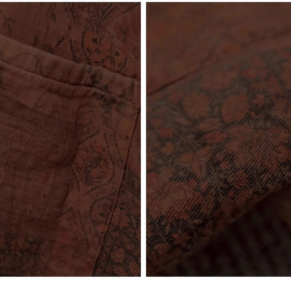 Originele katoenen bedrukte zachte gewatteerde jas dames herfst winter retro casual zachte warme losse kimono lange uitloper jassen met zak