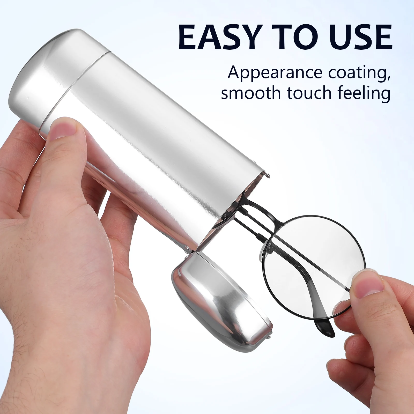 

Aluminum Glasses Case Hardshell Eyeglass Travel Sunglass Metal Organizer Mirror Silver Lightweight Protect Storage Box sunglass