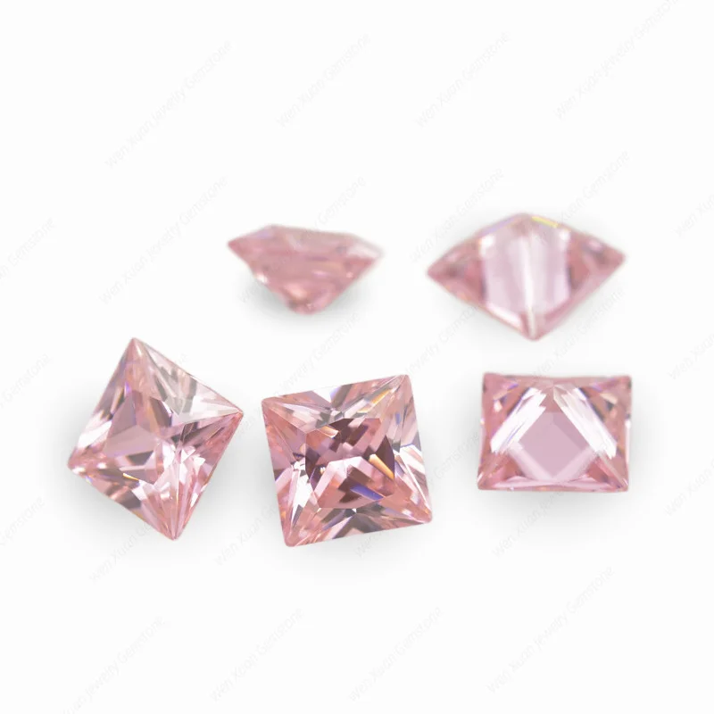 Cubic Zirconia Stone 2x2~14x14mm AAAAA Multicolor Square Shape Princess Cut Loose CZ Stones Synthetic Gems Beads For Jewelry