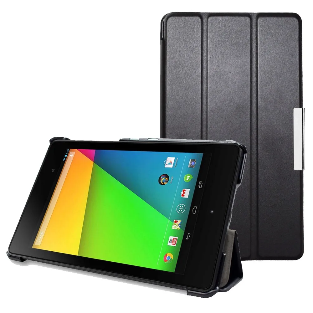 Чехол для Google Nexus 7 FHD 2nd (2nd Gen.201), раскладной чехол для планшета с подставкой, складной чехол-книжка из искусственной кожи с автоматическим режимом сна/пробуждения