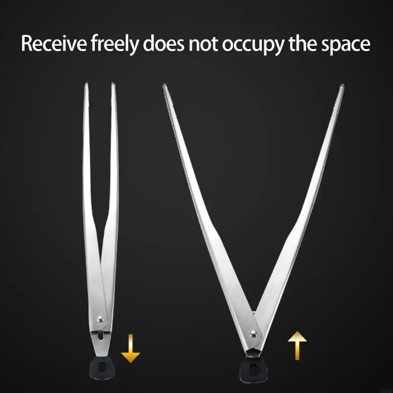 Professional Tongs 304 Stainless Steel Locking Grill Tongs For Outdoor BBQ 55KF