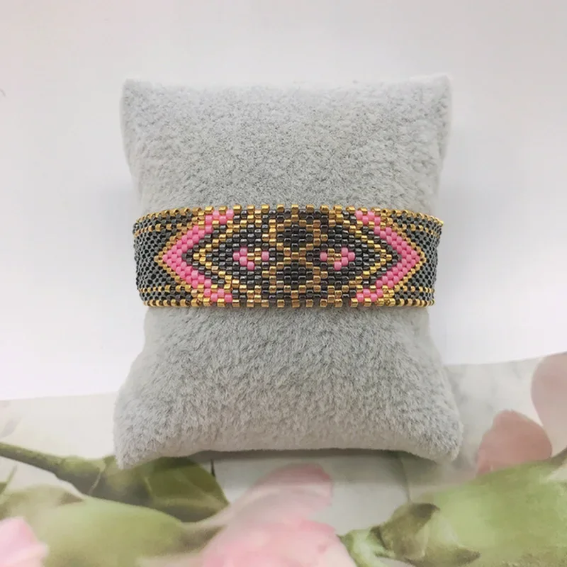 Beaded bracelet Originality Geometry Bohemia Hand knitting Adjustable Female Sea shell Tide Simple Rice bead bracelet set