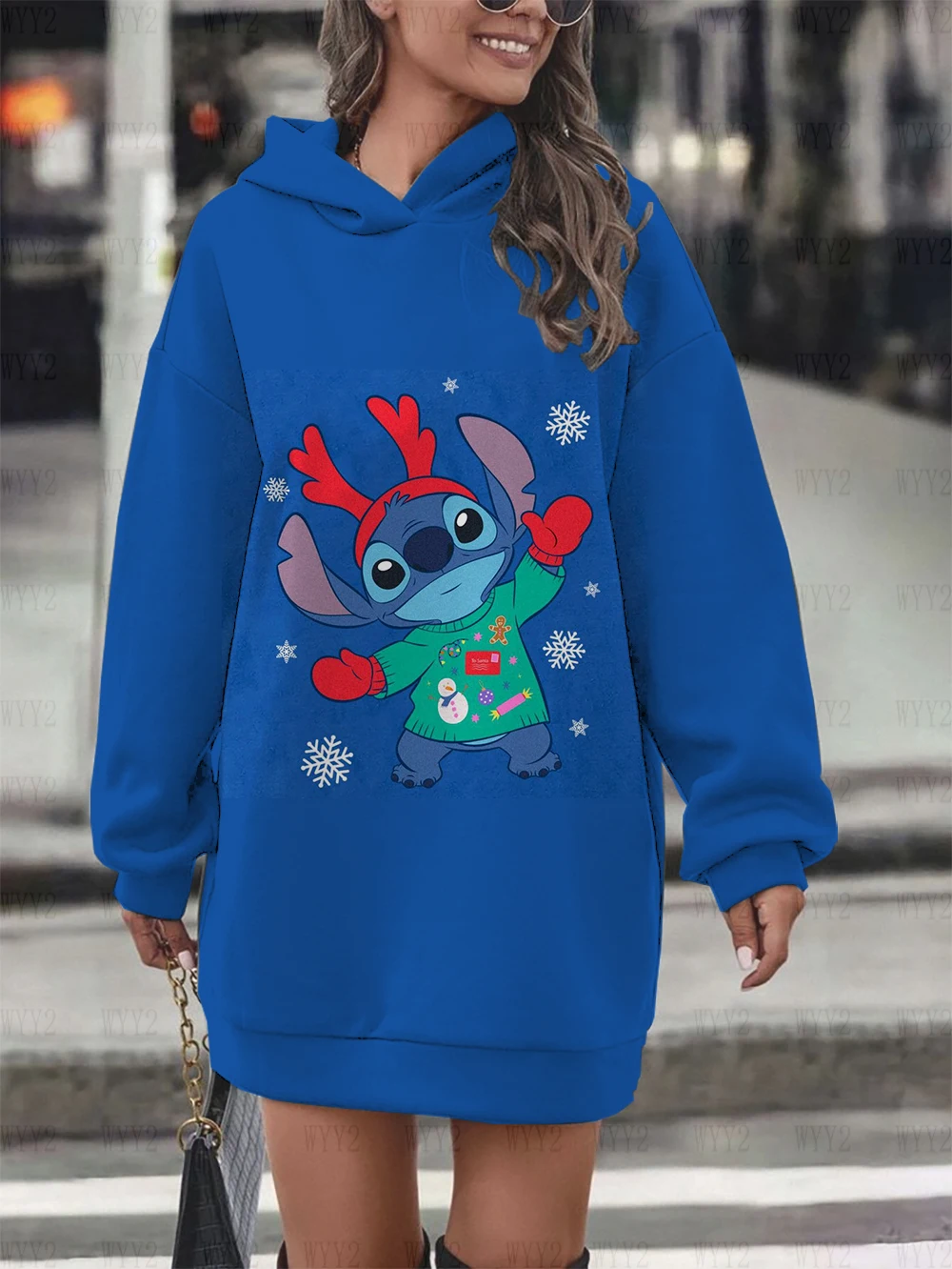 Hot Sale New Christmas Series Printed Role Play Dress Hoodies Disney Stitch Autumn Winter Women Comfortable Sweatshirt