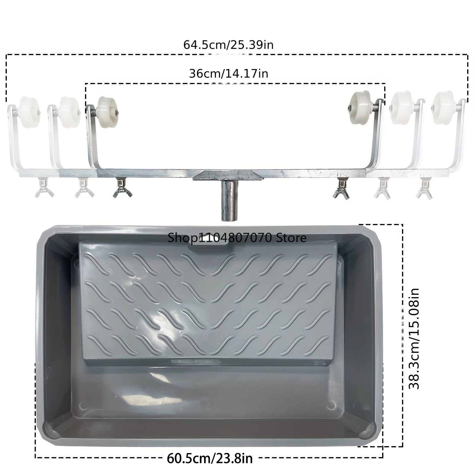 20 inch tray with 18 inch roller set - includes 1 tray+4 roller brushes+roller frame+extension rod, large-area painting tool