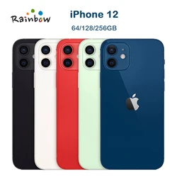 Original iPhone 12 5G 64GB/128GB/256GB LTE Mobile Phone IOS A14 Bionic Hexa Core 6.1'' Dual 12MP Face ID e-Sim 4GB RAM NFC