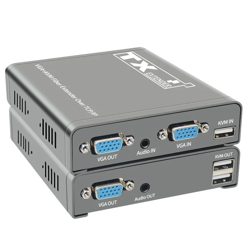 

VGA KVM Fiber Optical Switch Extender 20KM Over TCP IP LC SC Fiber USB 2.0 KVM Sharing Keyboard Mouse Switch for PS4 DVD Monitor