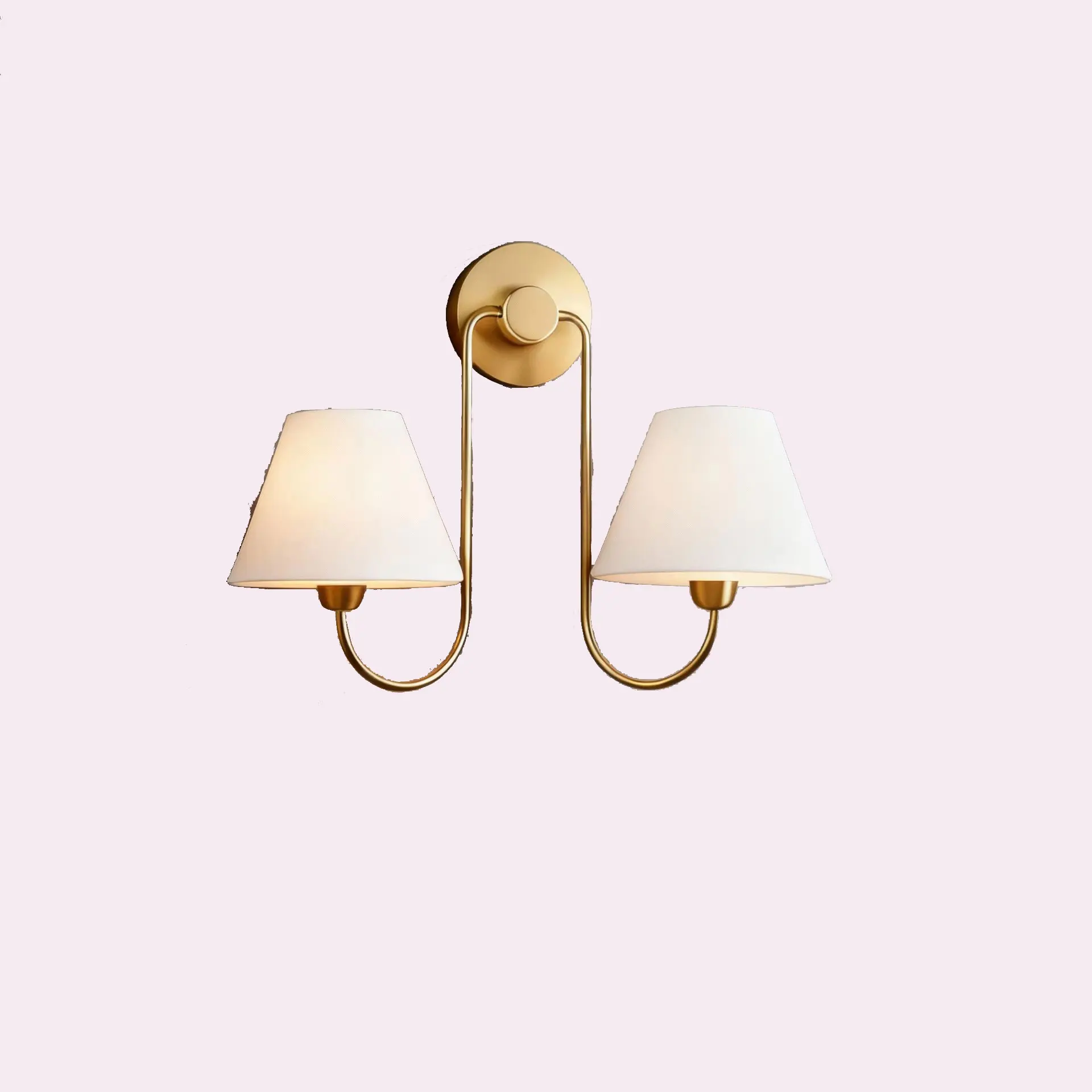 Lámpara de pared de tela de estilo europeo creativo, lámpara de noche para dormitorio, sala de estar, hotel, estudio, oficina, pasillo, lámpara de pared de latón