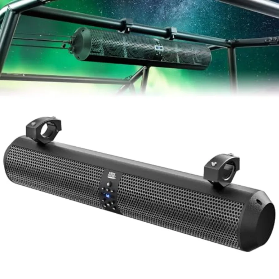 

28-Inch UTV Sound Bar with 4X Subwoofers and 2X Tweeters for ATV Golf Cart Polaris RZR Can-Am Defender X3 CFMOTO ZFORCE Compati