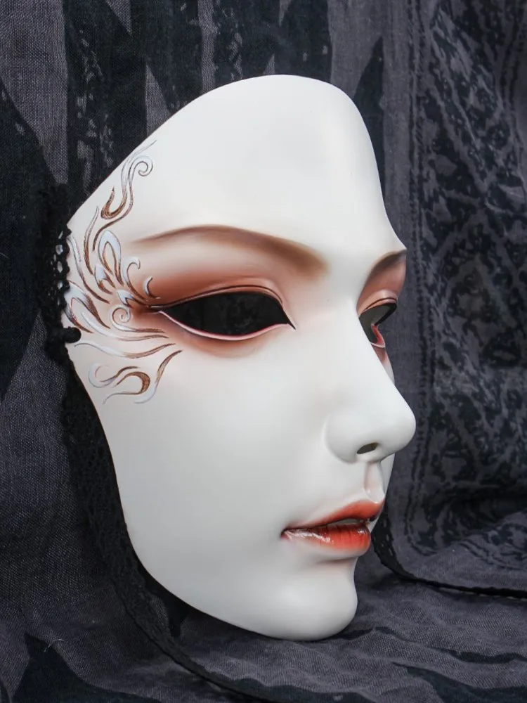 

Live Studio High Quality Full Face Mask Ancient Chinese Style Halloween Costume Nightclub Dance Props Female