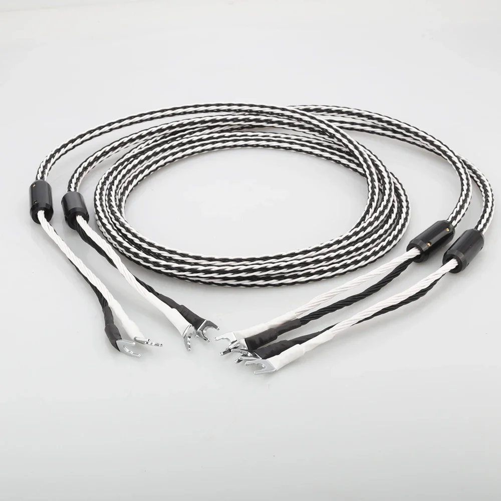 Audiocrast 8TC single copper audio speaker cable HiFi amplifier speaker cable spade to spade plug Audiophile