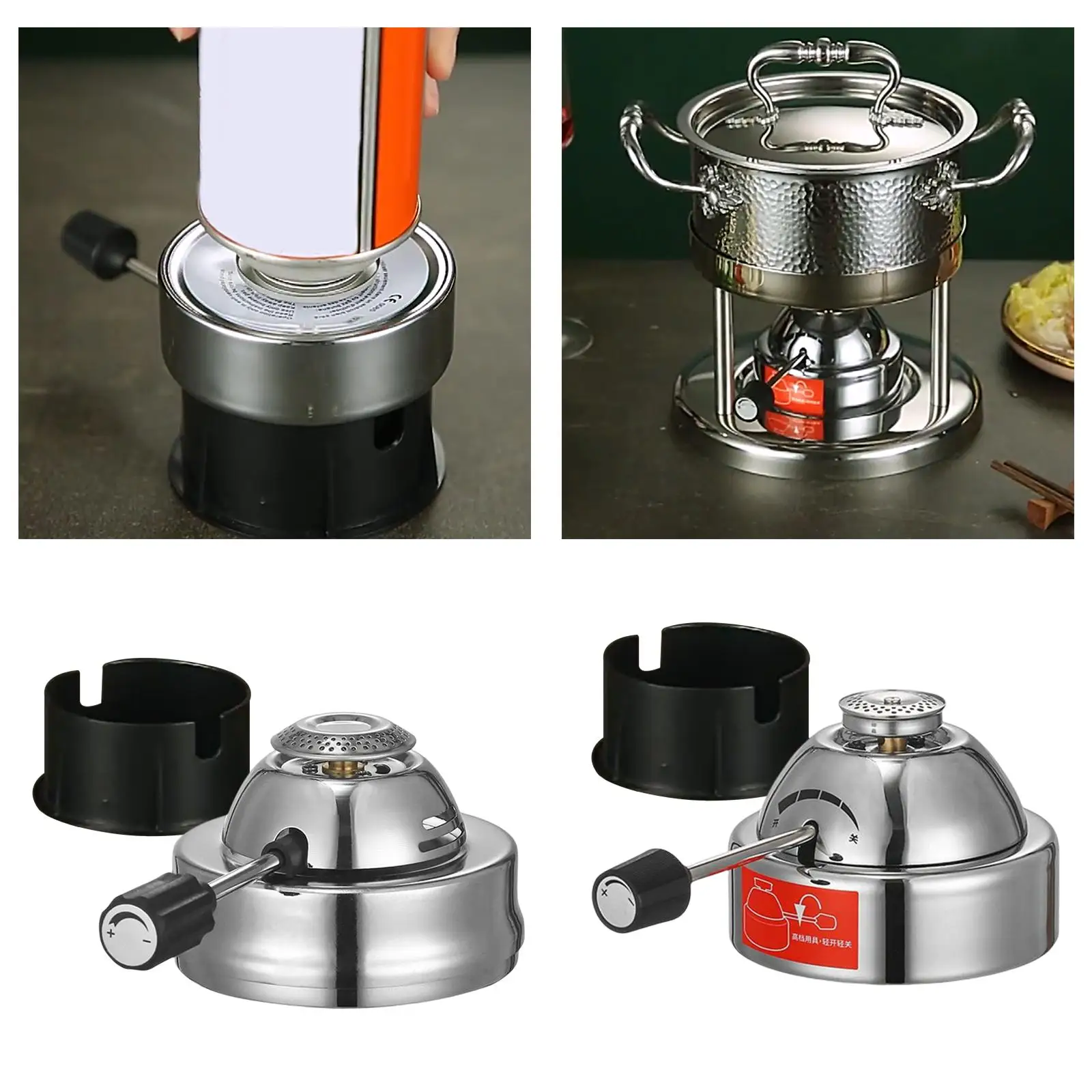 Stainless Steel Gas Burner Explosion Proof Mini Inflatable Coffee Stove Mini Stove for Festivals Party Emergency Picnic Garden