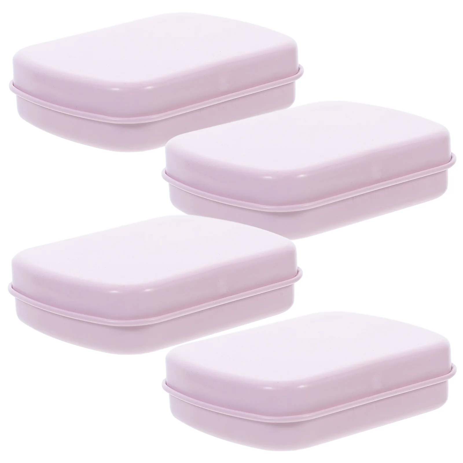 

4Pcs Flip Lid Iron Box Mini Tin Container Square Metal Empty Tins Compact Hinged Portable Storage Jewelry Candy Box Small Items