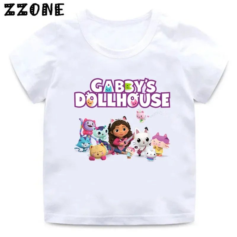 Ropa de casa de muñecas para niñas, camisetas divertidas de dibujos animados para bebés, camisetas de manga corta para niños, Tops para niños,