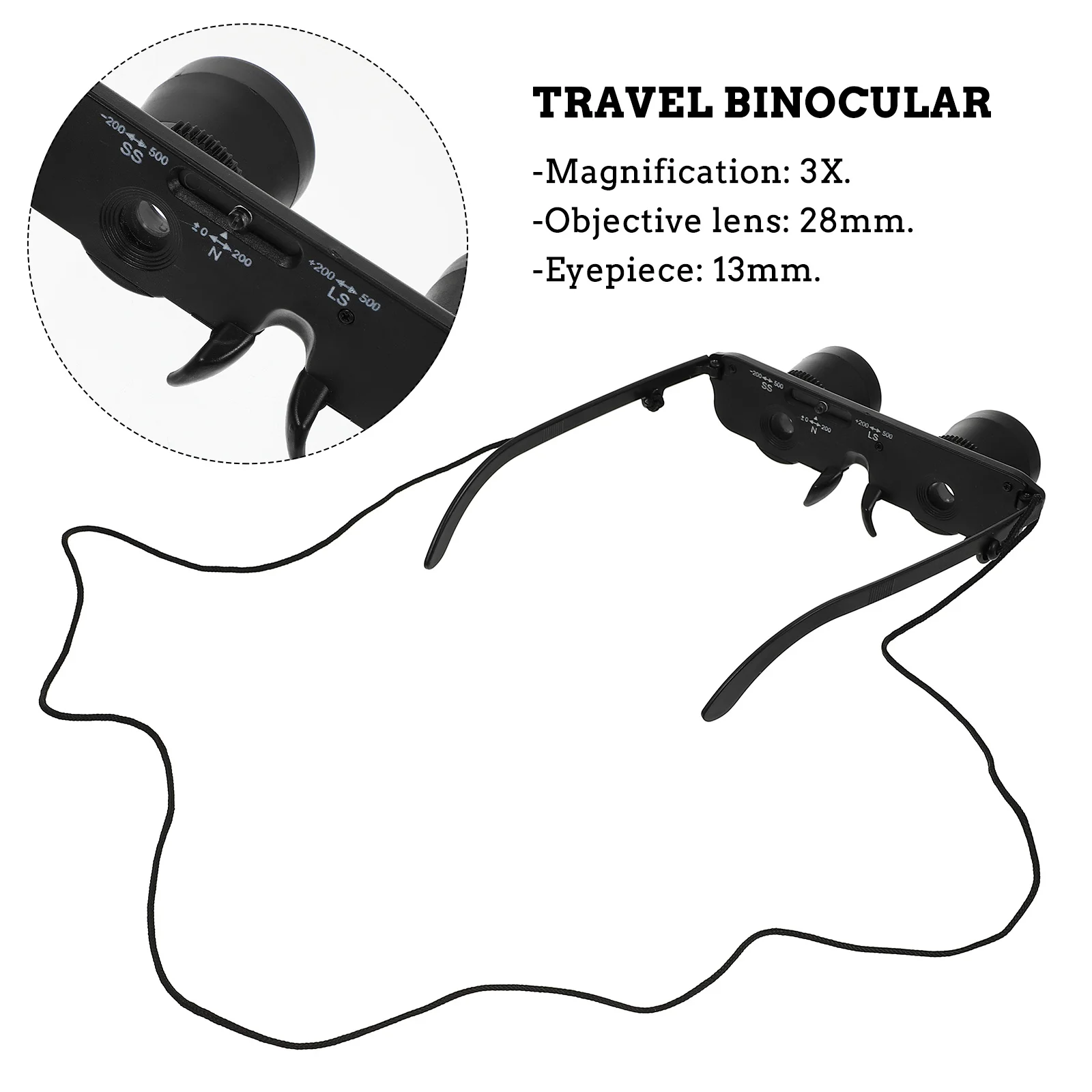 

1pc Head-Mounted Binocular Lightweight Portable Hd Telescope For Outdoor Bird Watching Concert Cycling Camping Hiking Travel