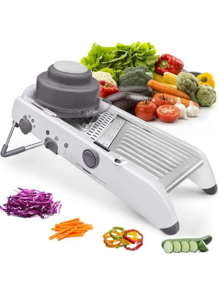 

Household Multifunctional 18-Speed Adjustable Stainless Steel Vegetable Slicer, Onion and Potato Slicing & Dicing Cutter