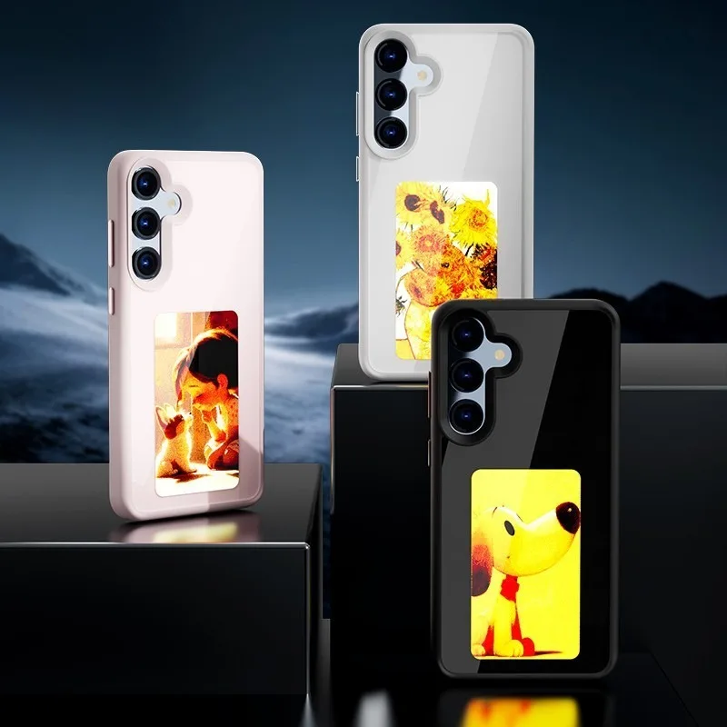 

Diy 4 Color Screen Bright Surface Style Smart Phone Case Screen NFC Function Ink DIY Phone Funda for Iphone 16 15 14 13 Pro Max