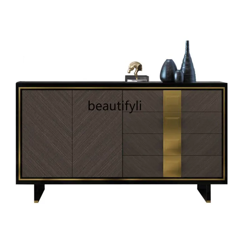 

American Light Luxury Sideboard Modern Simple Home Nordic Living Room and Kitchen Locker Shelf drawer furniture