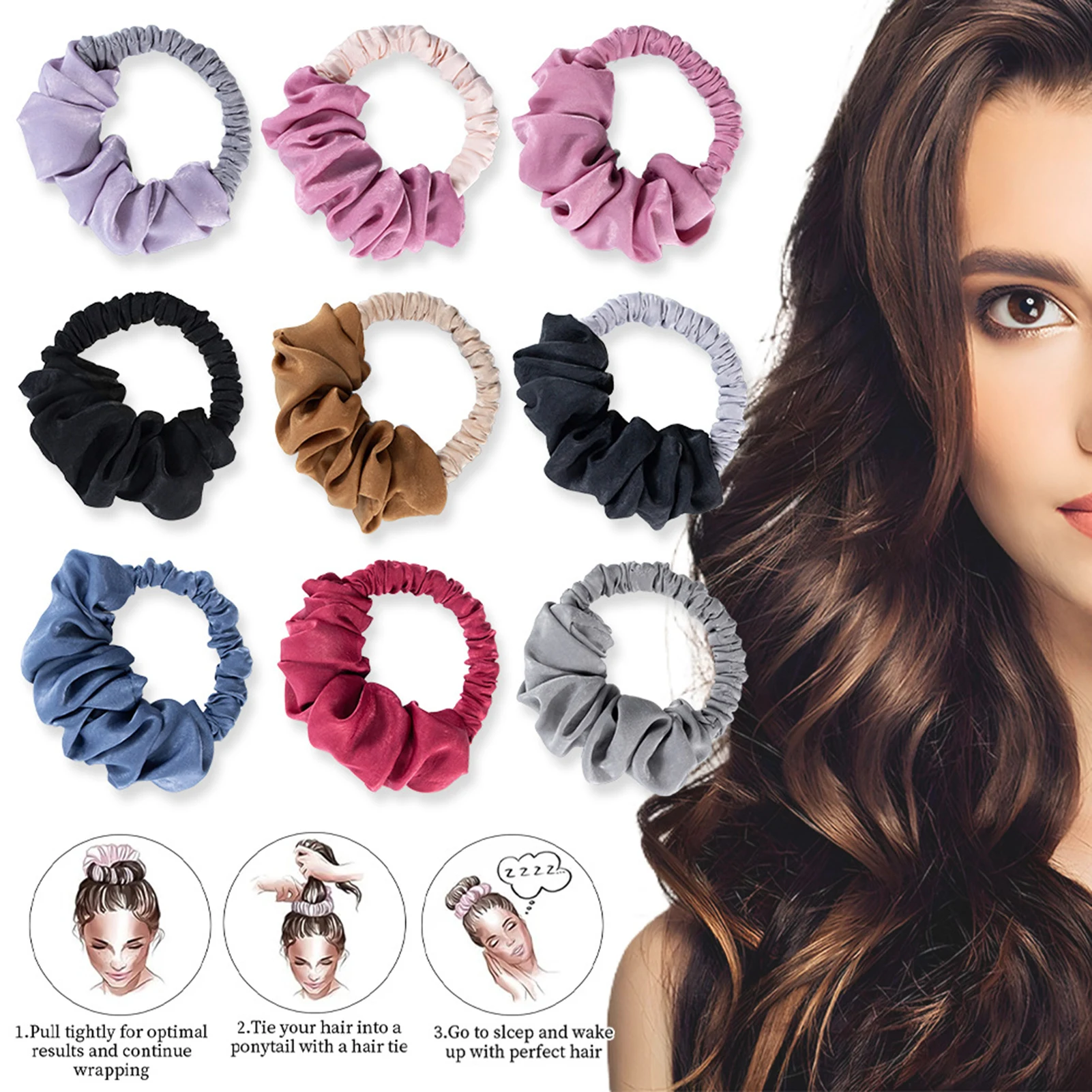 Lazy Heatless Donut Bun Maker Hair Curlers Blowout rods elastic Curling Headband Sleeping Curls hair styling tools