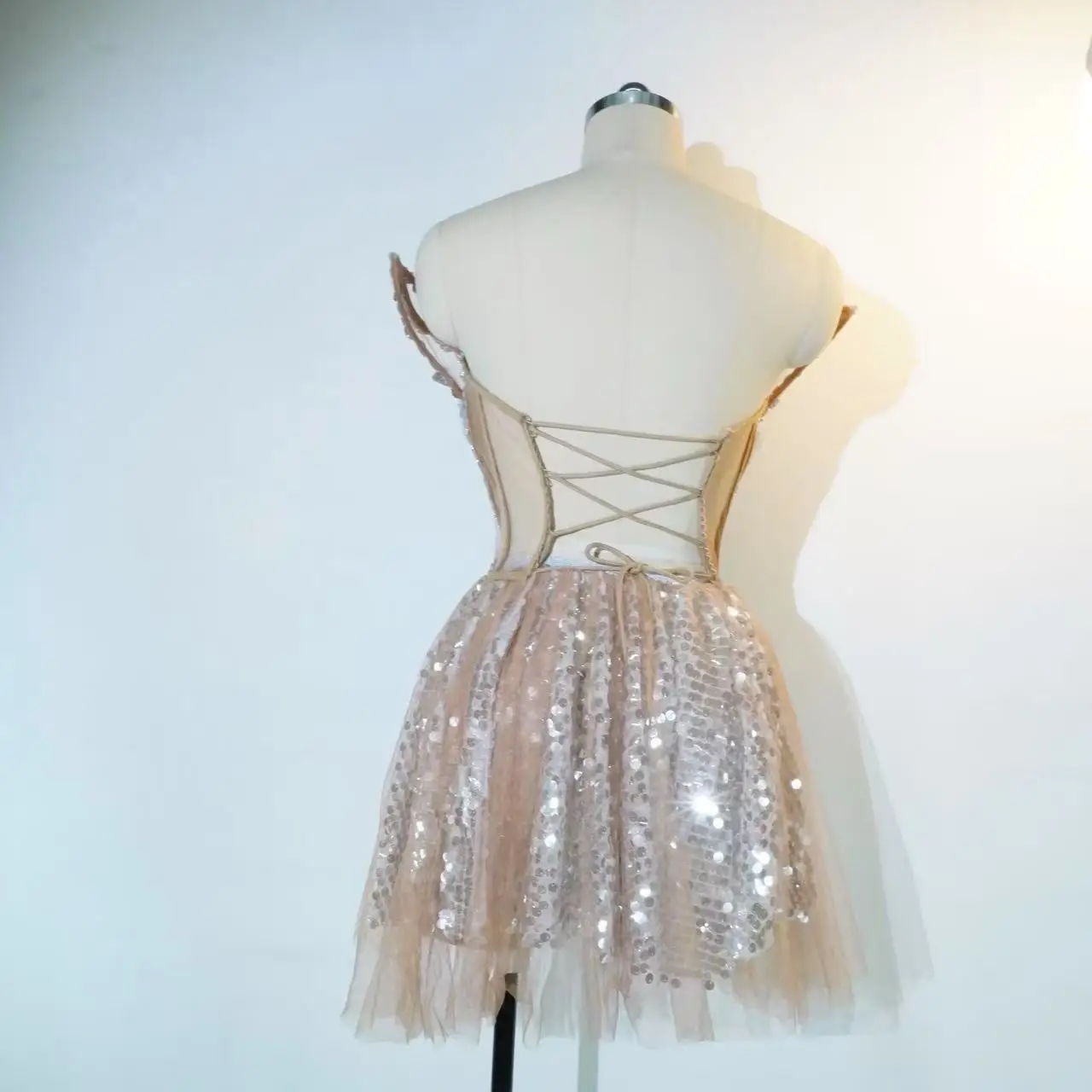 السيدات كريستال الترتر براقة قطعتين فستان عارية الذراعين ملهى ليلي المرحلة فستان سحب الملكة القطب الرقص حفلة عيد ميلاد الزي